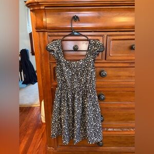 SHEIN Black Floral Mini Dress | Ruffle Strap | Size Small